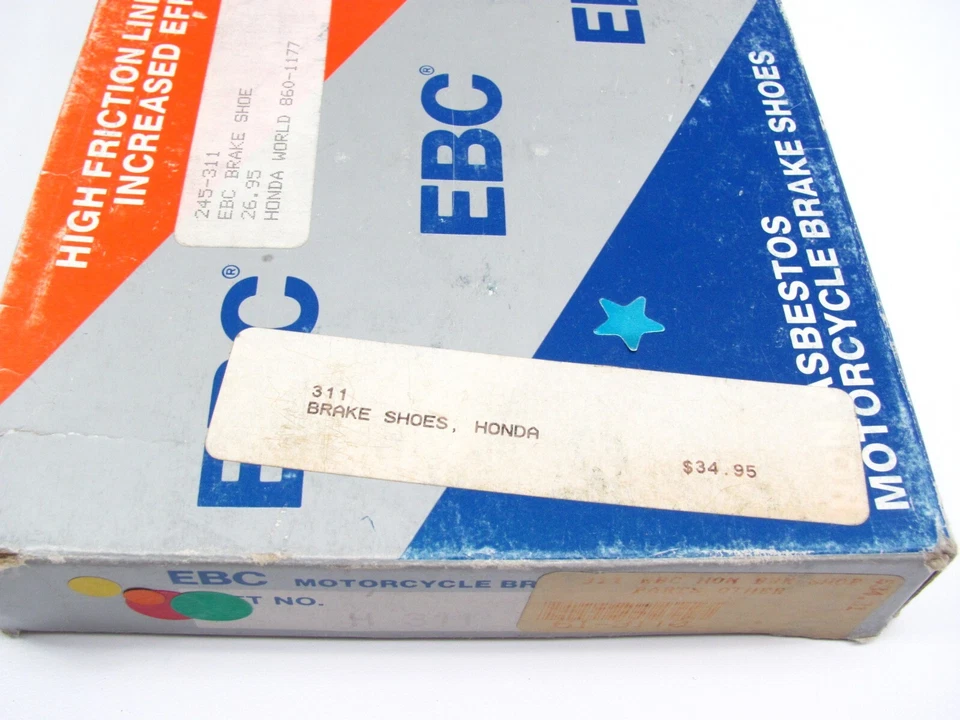 EBC NOS H311 BRAKE SHOES HONDA MR250 MT250 XL250 XL350 Foto 2 de 4