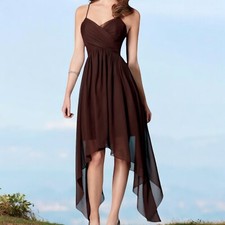 Jordan Bridesmaids Dress Women's Formal Dress Color Chocolate Size 10 Long Short