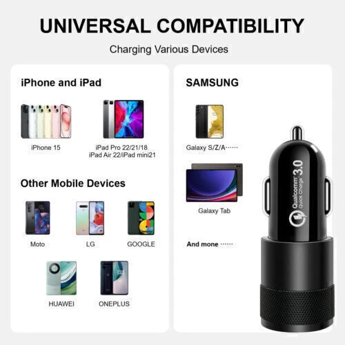 Adapter 18W USB Type-C PD Fast Phone Charger Car Plug For iPhone 15 Pro Max Plus - Image 3 of 4