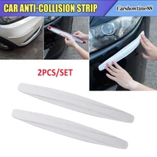 Car Front Rear Corner Bumper Guard Protector Anti-collision Strip Sticker White