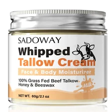 SADOWAY Beef Tallow for Skin: Handmade Beef Tallow for Face - Organic Grass-Fed