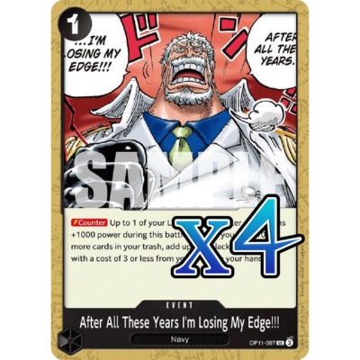 4X After All These Years I'm Losing My Edge OP11-097 UC Fist of Divine Speed NM