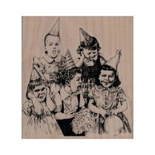 Mounted Rubber Stamp, Girl's Party, Party, Birthday, Happy Birthday, Kids B-Day