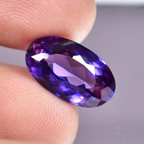 8.90 Ct Natural Certified Purple Brazil Amethyst Loose Gemstone Oval Cut - Picture 3 of 5