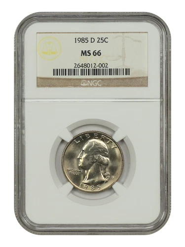 1985-D 25C NGC MS66 - Washington Quarter