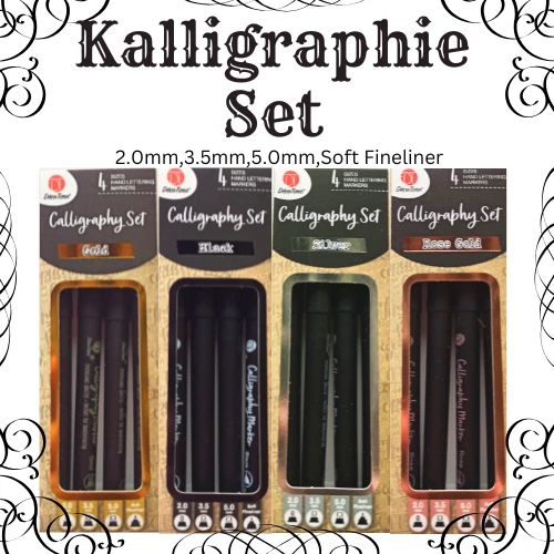 DECO TIME Kalligrafie Stifte Set Calligraphy Marker 2-5mm Handlettering Soft Fineliner