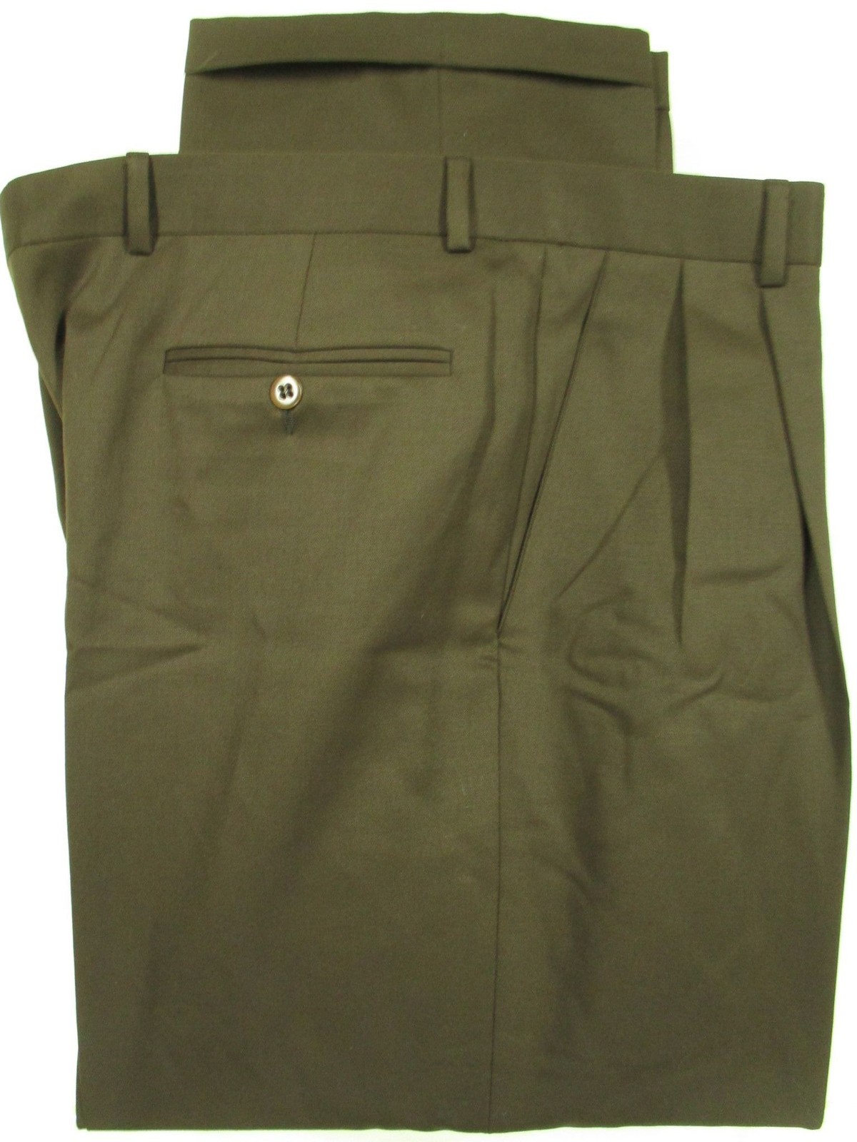 Zanella Mens Brown Pleated Wool Dress Pants s… Gem