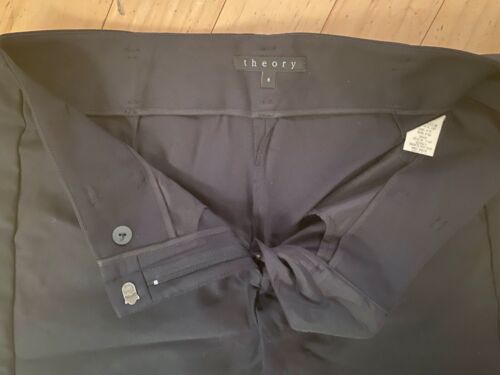Theory Black Tapered Leg Trousers Sz 8 - Picture 2 of 3