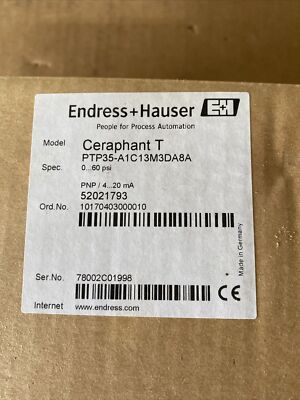 Endress + Hauser PTP35 A1C13M3DA8A Pressure Switch Ceraphant T NEW