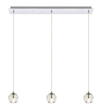 CHROME - CRYSTAL MODERN DINING ROOM KITCHEN ISLAND PENDANT CHANDELIER LIGHTING