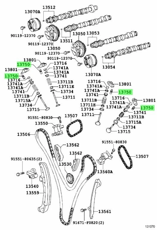 Toyota Genuine ADJUSTER ASSY, VALVE LASH 13750 - 31030 - Image 3 of 3