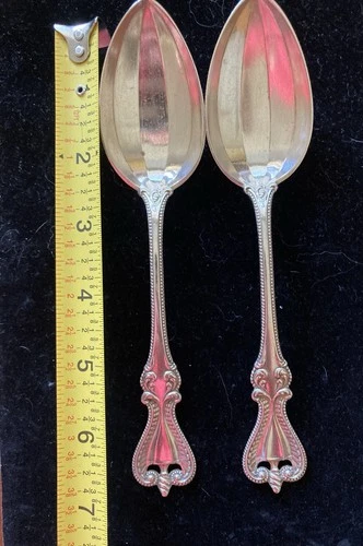 2 Antique Old Colonial by Towle Sterling Serving Spoons-7 Inch