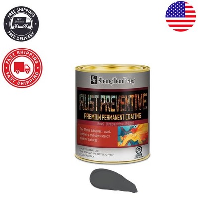 32 Fl Oz Grey Rust Protective Paint - Water-Based, Corrosion Resistant Formula