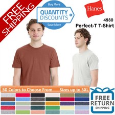    Hanes Perfect-T T-Shirt Cotton  Blends Short Sleeve Up To 5XL 4980 a