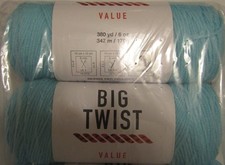 BIG TWIST Value Yarn Aqua Acrylic Yarn 380 Yards - 6oz - 4 Worsted - 2 Skeins