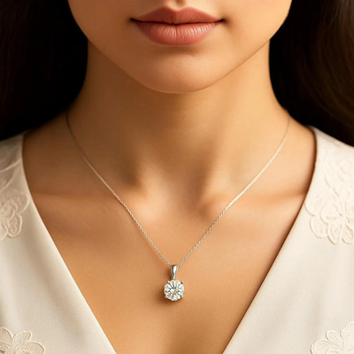 #ad #ad 3.00 Cts Round Cut White Diamond Solitaire Pendant White Gold Christmas Gift $136.00