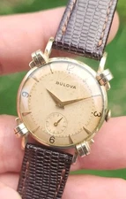 Vintage 1950's BULOVA 10BT 17J Fancy Lugs Men's 10k GF Watch Working 