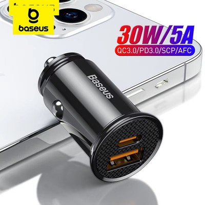 30W USB Car Charger Quick Charge 4.0 PD for iPhone Xiaomi