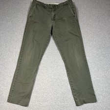J.Crew Pants Mens 32x32 Fit 32x30 Green Bowery Chino Flat Front Slim Stretch