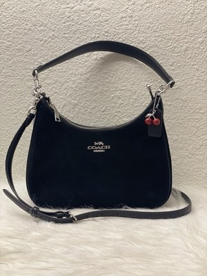 NWT Coach Teri Hobo Bag With Cherry Charm CCZ88 Silver/Black | eBay