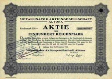 Metallisator AG 1924 Altona Berlin Neuk&ouml;lln Meurer'sche D&uuml;ring & Co Hamburg 100