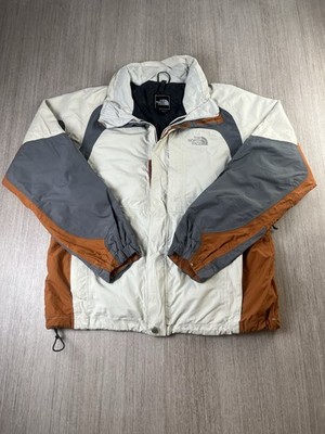 The North Face HyVent Skijacke Herren M Orange Grau Vintage Wasserdicht Mantel