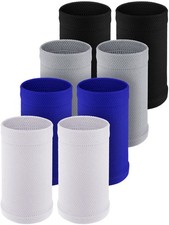 4 Pairs Compression Wrist Support Brace for Men and Women - Breathable Thin B