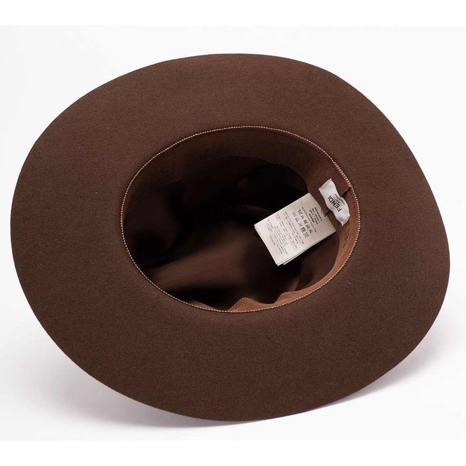 $1K BRAND NEW FENDI WOOL BROWN FEDORA HAT AUTHENTIC! image 5