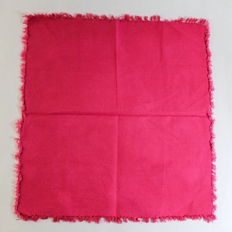 Lot of 3 Purple Magenta Fringe Cloth Napkins - Vibrant Textiles for Dining - Image 2 of 4