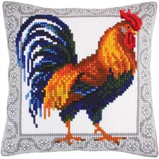 Collection D'Art Stamped Needlepoint Cushion Kit 40X40cm Gallic Rooster