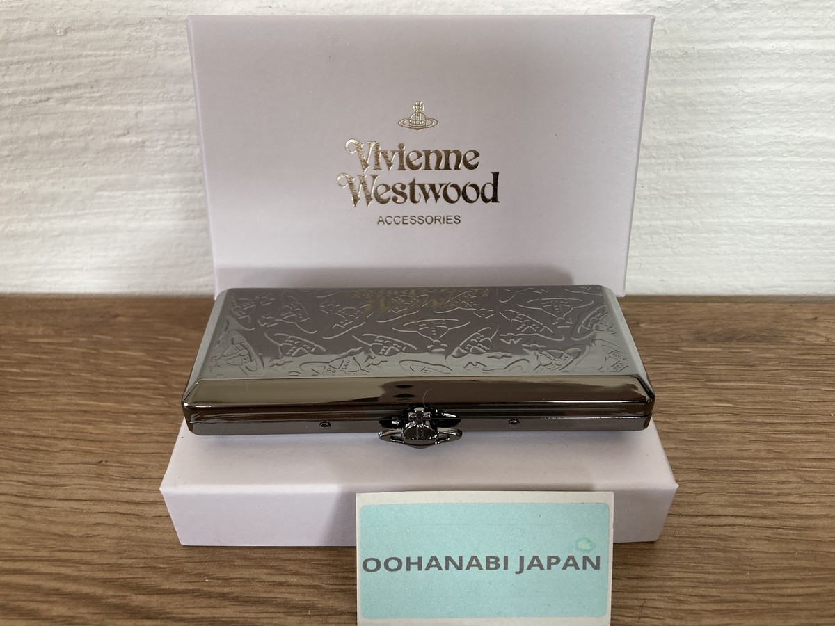 Vivienne Westwood シガーケース ガンメタル Vivienne Westwood Metal Cigarette Case Metal Slim ORB Black New F