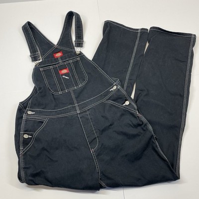 Dickies Overalls Womens Medium Black Straight Leg J2003TW Cotton Classic
