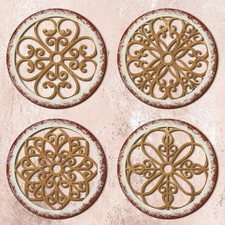 4 Pcs Thicken Rustic Wall Decor Farmhouse Kitchen Wall Round Art Wooden Hollo
