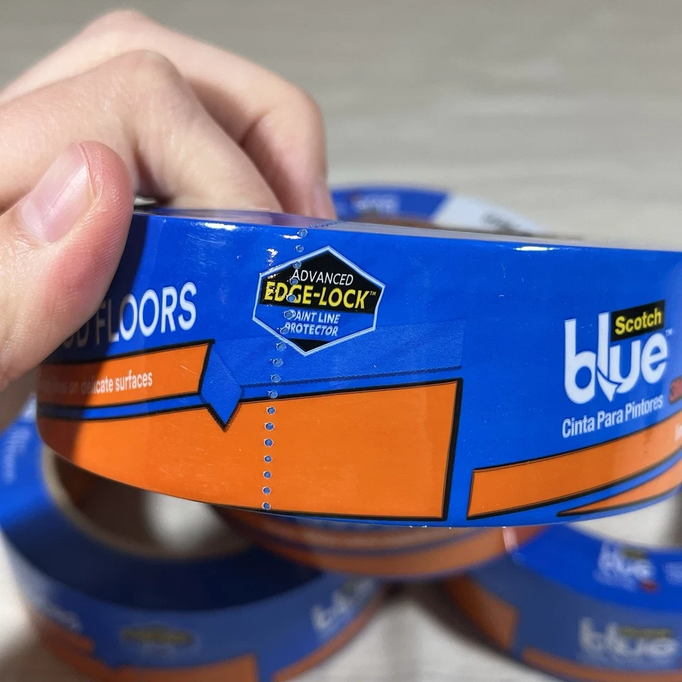 Scotch 1.41" x 60 yds Walls & Wood Floors Painter’s Tape Lot of 4 Rolls Blue Q1 - Image 4 of 4
