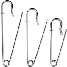 Bulk Pack of 20 Heavy-Duty Safety Pins Assorted Sizes 2", 3", 4"
