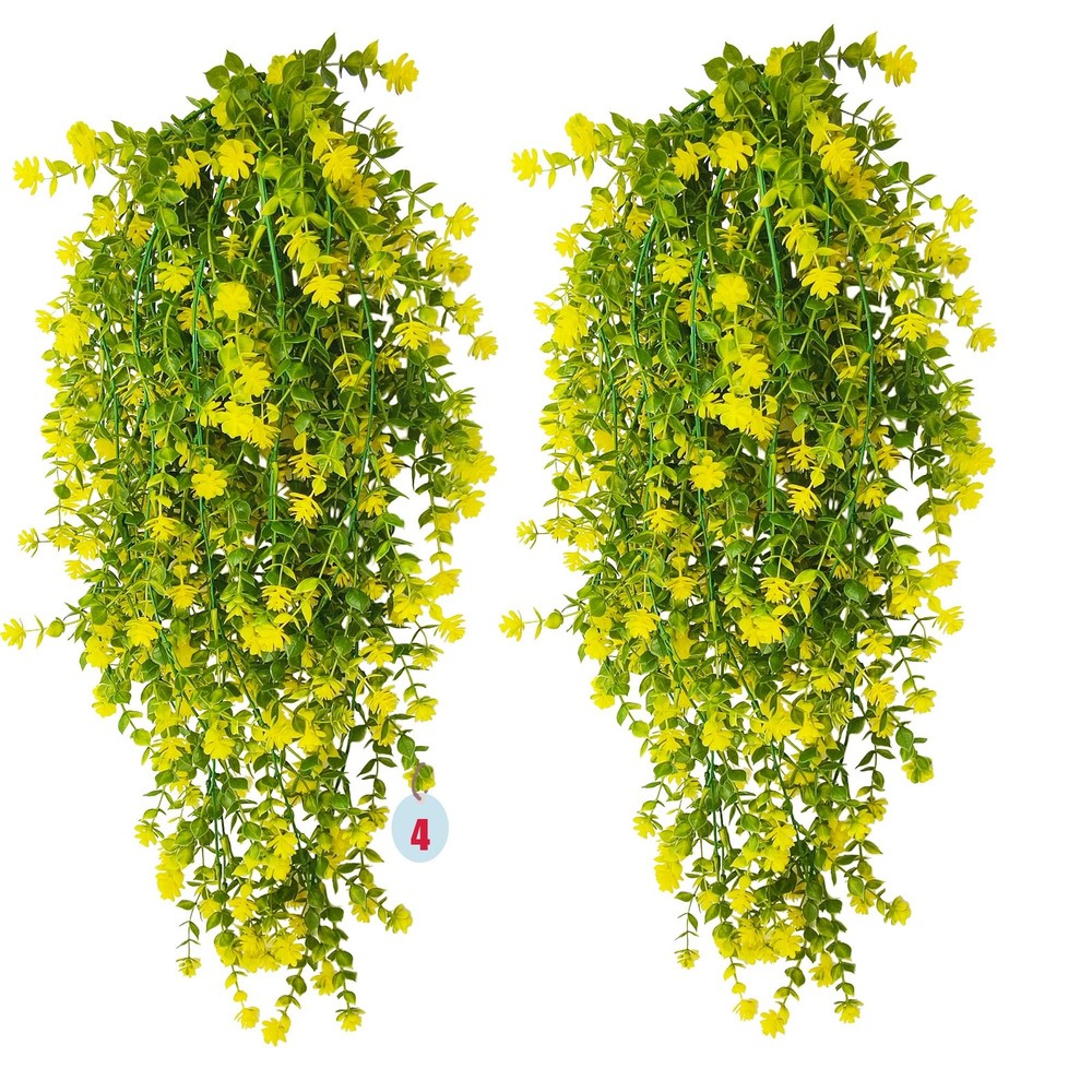 UV-resistant artificial hanging plants for outdoor and indoor decor