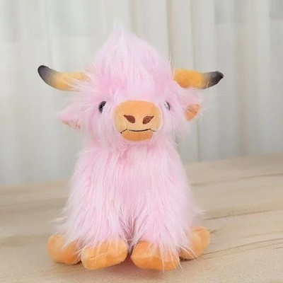 Stuffed Animals Highland Cows Cute Stuff Fluffy Cattle Dolls Best Gift For Birth