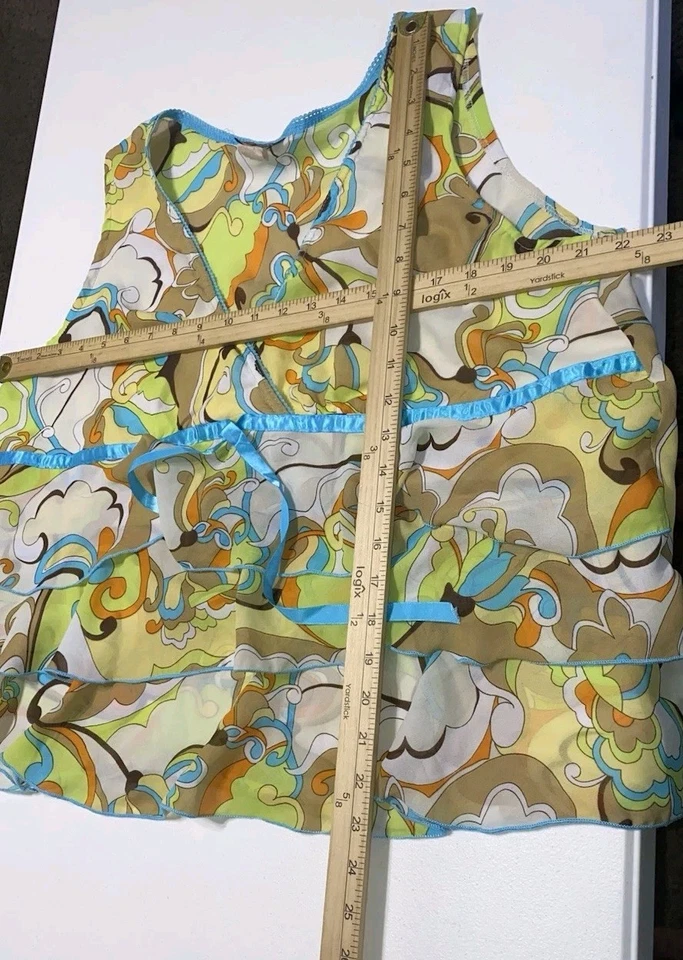 Y2K 90-х женщин многоцветный Swirl кукла женская кокетка Kawaii Топ размер 16 - Изображение 4 из 4