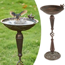 Cast Iron Pedestal Bird Bath,Metal Bird Bath for Outdoor,Vintage Birdbath