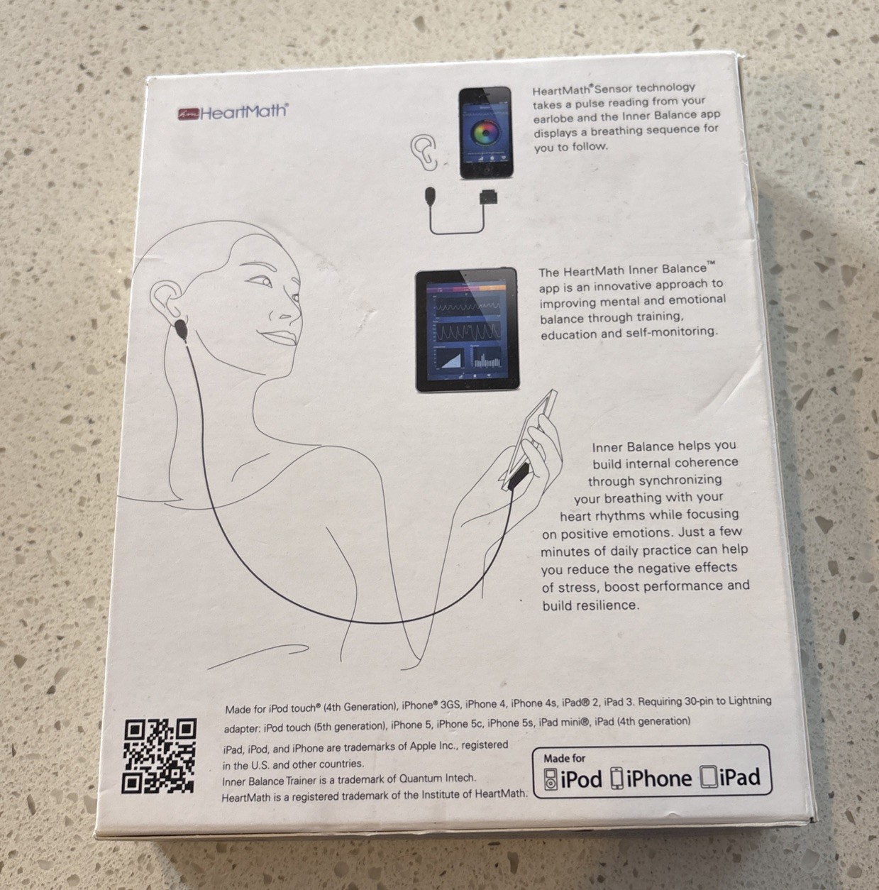 Inner Balance HeartMath Sensor for iOS iPhone 3 4 5 iPod Touch 4thG iPad 2 3 NEW