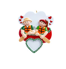 Canoe Couple Personalized Christmas Ornament