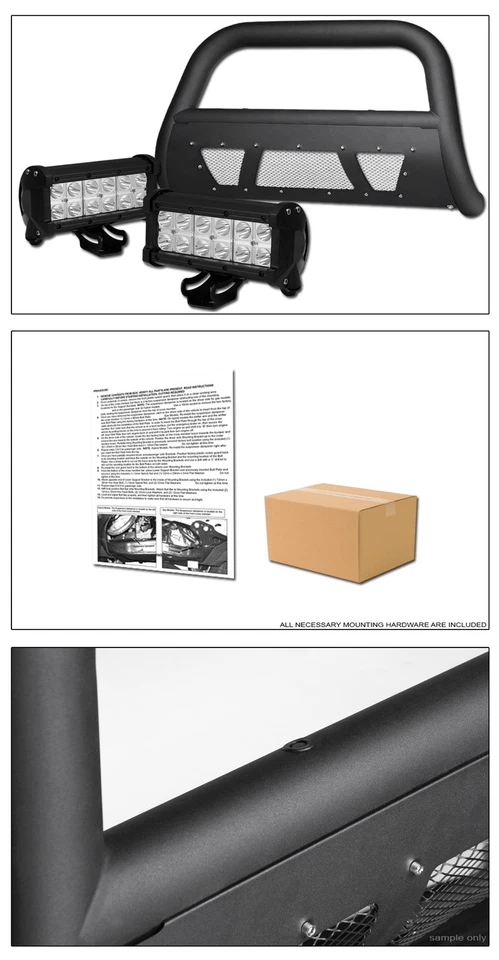 Topline For 00-06 Tundra/Sequoia Matte Blk Studded Mesh Bull Bar w/36W LED Bars Foto 2 de 4