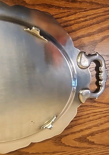 Vintage EPCA Bristol by Poole 7316 Silver Plated Oval Platter Tray 20" Long - Picture 14 of 24