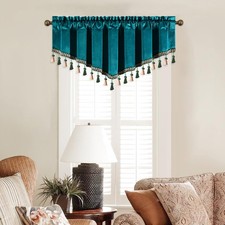 Vintage Style Christmas Valance for Living Room, Thermal Insulated Velvet Val...