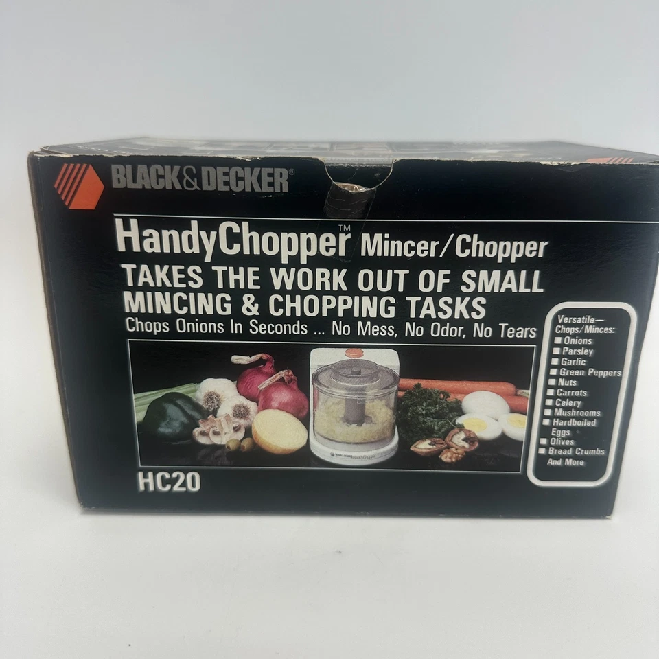 Vintage Black & Decker Handy Chopper Mincer HC20 White 1987 New Open Box - Image 3 of 4