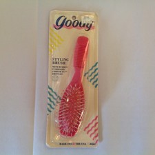 Vtg NOS 1989 Goody Styling Hair Brush 8207 Sealed NIB Pink Comfor-Tip Bristles