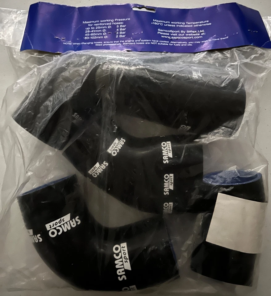 New! VW Corrado G60 9/90-on LHD Samco Silicone Supercharger Hoses Black TCS121 - Image 4 of 4
