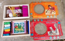 vintage  ancien lot  2 jeux métiet a tisser et a tapisser  eria