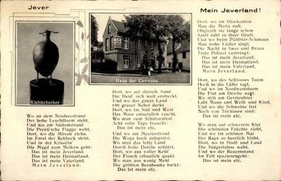 Ak Jever in Friesland, Haus der Getreuen, Kiebitzbecher, Gedicht - 4300404