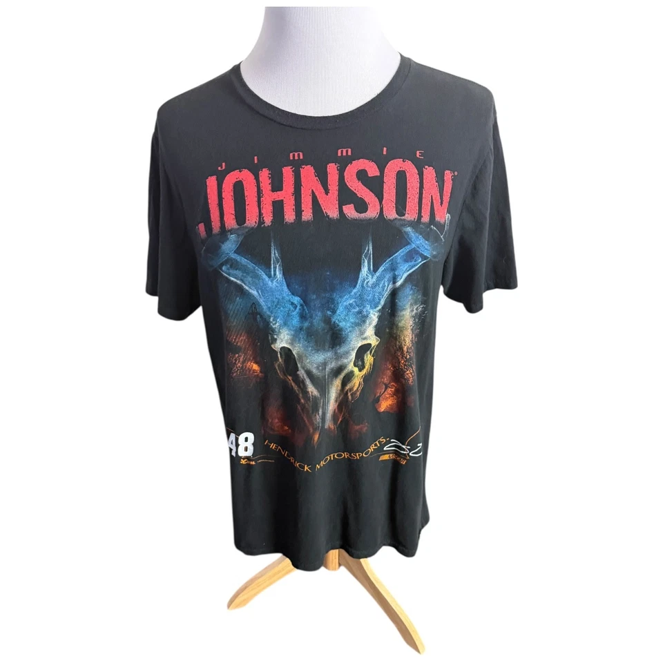 Camiseta Jimmie Johnson Para Hombre Talla Grande L Negra Nascar Hendricks Racing Foto 3 de 4